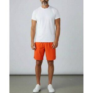 Mens Speedo XL Swim Shorts Salmon/Navy Elastic Waistband Zipper Pocket Polyester